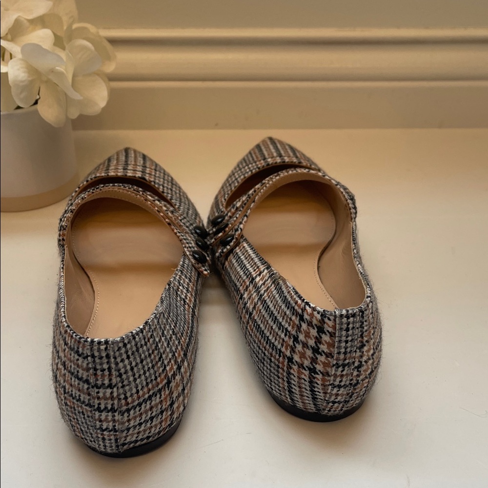 Stylish Plaid Women's Glen Plaid Mary Jane Pointed Toe Flats - Picture 6 of 6